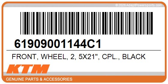 KTM 61909001144C1 Front, Wheel, 2, 5X21", Cpl., Black