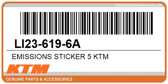 KTM LI23-619-6A Emissions Sticker 5 Ktm