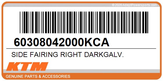KTM 60308042000KCA Side Fairing Right Darkgalv.
