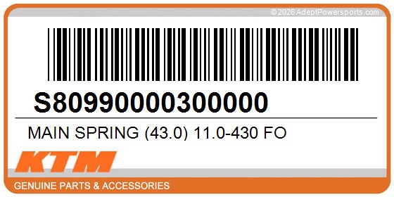 KTM S80990000300000 Main Spring (43.0) 11.0-430 Fo