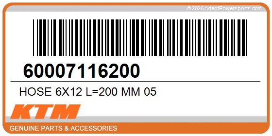KTM 60007116200 Hose 6X12 L=200 Mm 05