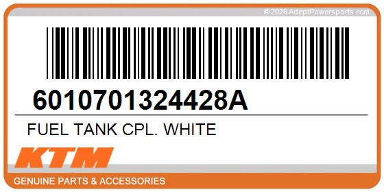 KTM 6010701324428A Fuel Tank Cpl. White