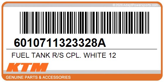 KTM 6010711323328A Fuel Tank R/S Cpl. White 12