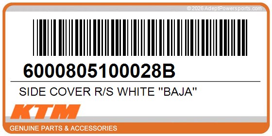 KTM 6000805100028B Side Cover R/S White ''Baja''