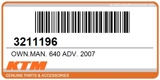 KTM 3211196 Own.Man. 640 Adv. 2007