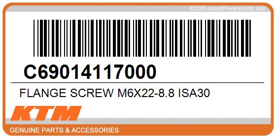 KTM C69014117000 Flange Screw M6x22-8.8 Isa30