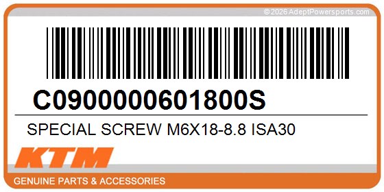 KTM C0900000601800S Special Screw M6x18-8.8 Isa30