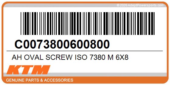 KTM C0073800600800 Ah Oval Screw Iso 7380 M 6X8