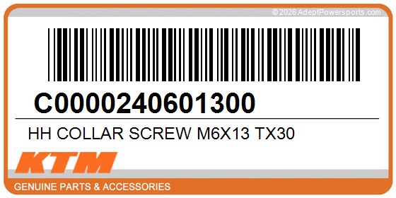 KTM C0000240601300 Hh Collar Screw M6x13 Tx30