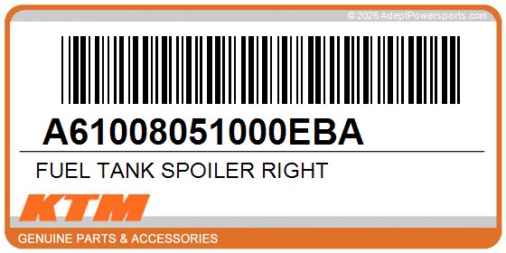 KTM A61008051000EBA Fuel Tank Spoiler Right