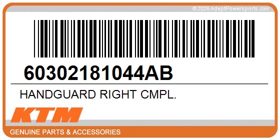 KTM 60302181044AB Handguard Right Cmpl.