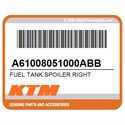 KTM A61008051000ABB Fuel Tank Spoiler Right