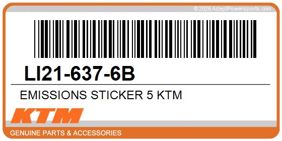 KTM LI21-637-6B Emissions Sticker 5 Ktm