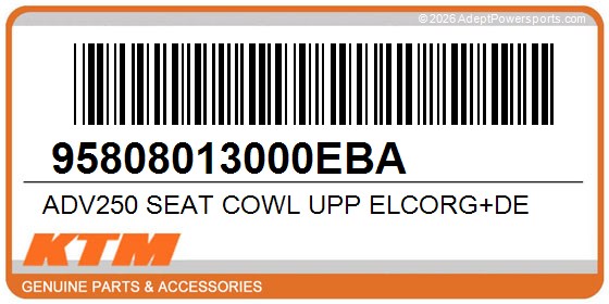 KTM 95808013000EBA Adv250 Seat Cowl Upp Elcorg+De