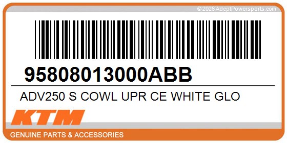 KTM 95808013000ABB Adv250 S Cowl Upr Ce White Glo
