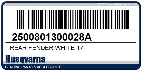 Husqvarna 2500801300028A Rear Fender White 17