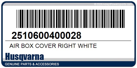 Husqvarna 2510600400028 Air Box Cover Right White