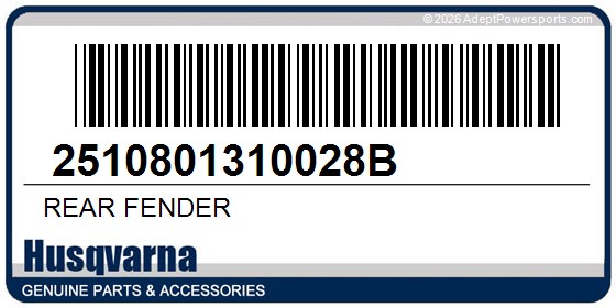 Husqvarna 2510801310028B Rear Fender