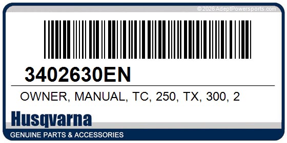 Husqvarna 3402630EN Owner, Manual, Tc, 250, Tx, 300, 2