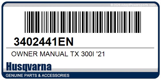 Husqvarna 3402441EN Owner Manual Tx 300I '21