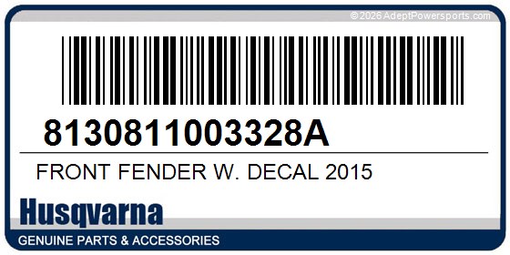 Husqvarna 8130811003328A Front Fender W. Decal 2015