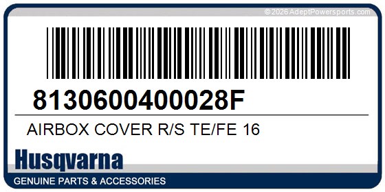 Husqvarna 8130600400028F Airbox Cover R/S Te/Fe 16
