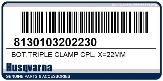 Husqvarna 8130103202230 Bot.Triple Clamp Cpl. X=22Mm
