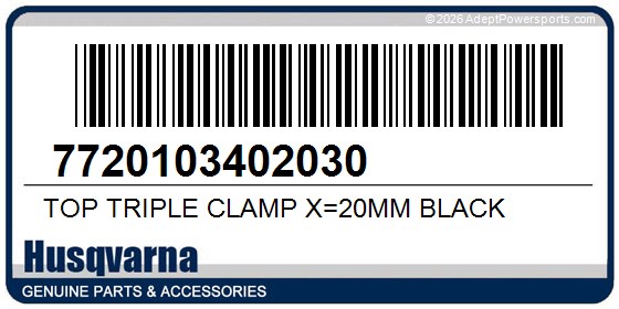 Husqvarna 7720103402030 Top Triple Clamp X=20Mm Black