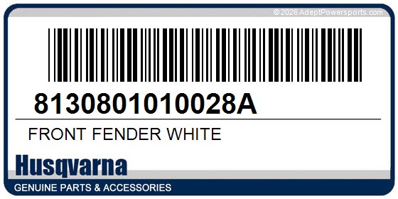 Husqvarna 8130801010028A Front Fender White