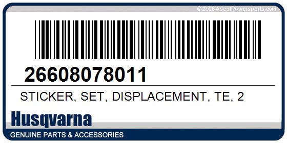 Husqvarna 26608078011 Sticker, Set, Displacement, Te, 2