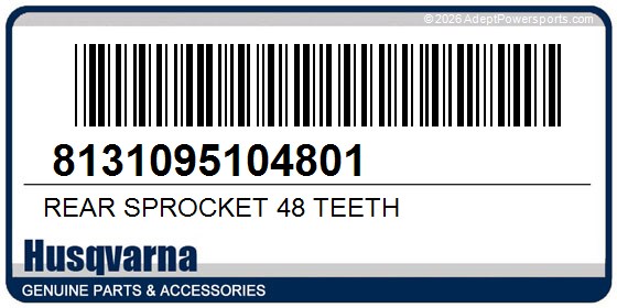 Husqvarna 8131095104801 Rear Sprocket 48 Teeth