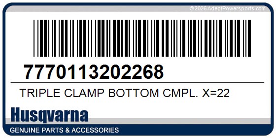 Husqvarna 7770113202268 Triple Clamp Bottom Cmpl. X=22