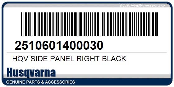 Husqvarna 2510601400030 Hqv Side Panel Right Black
