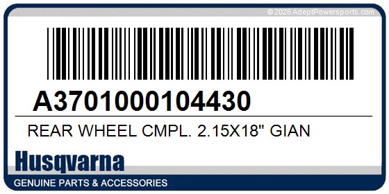 Husqvarna A3701000104430 Rear Wheel Cmpl. 2.15X18" Gian