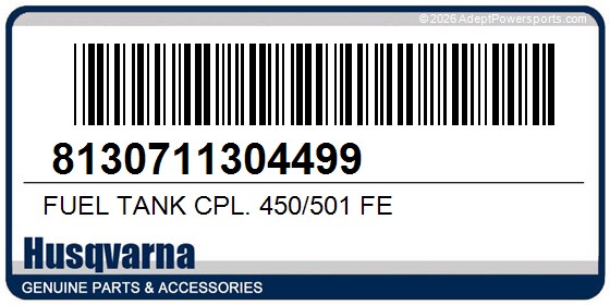 Husqvarna 8130711304499 Fuel Tank Cpl. 450/501 Fe