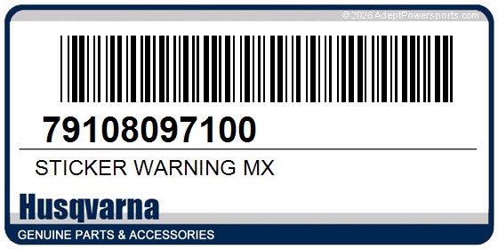 Husqvarna 79108097100 Sticker Warning Mx