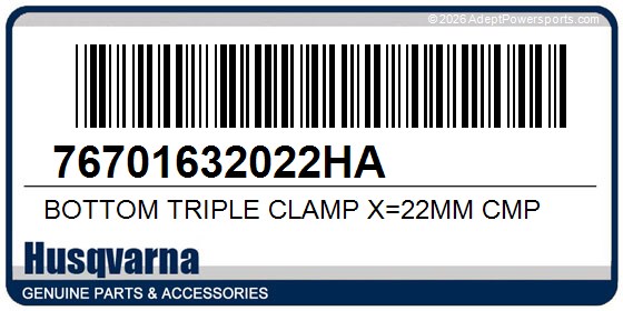 Husqvarna 76701632022HA Bottom Triple Clamp X=22Mm Cmp