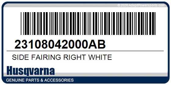 Husqvarna 23108042000AB Side Fairing Right White