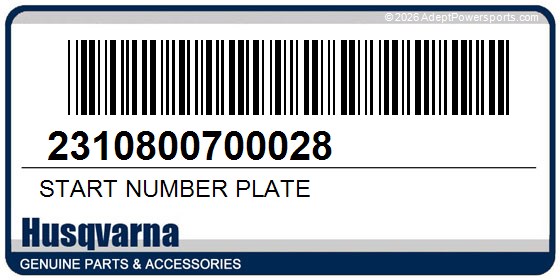 Husqvarna 2310800700028 Start Number Plate