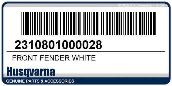 Husqvarna 2310801000028 Front Fender White