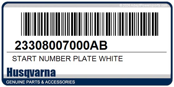 Husqvarna 23308007000AB Start Number Plate White