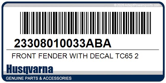 Husqvarna 23308010033ABA Front Fender With Decal Tc65 2