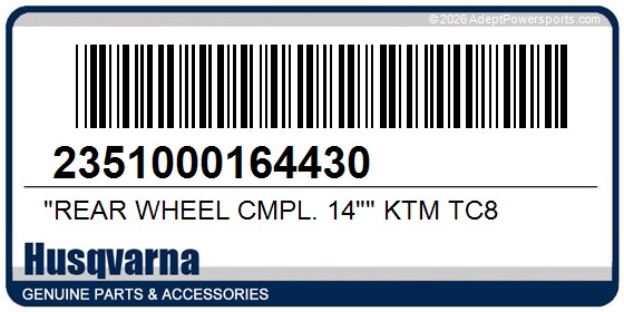 Husqvarna 2351000164430 "Rear Wheel Cmpl. 14"" Ktm Tc8