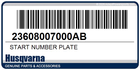 Husqvarna 23608007000AB Start Number Plate