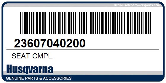 Husqvarna 23607040200 Seat Cmpl.