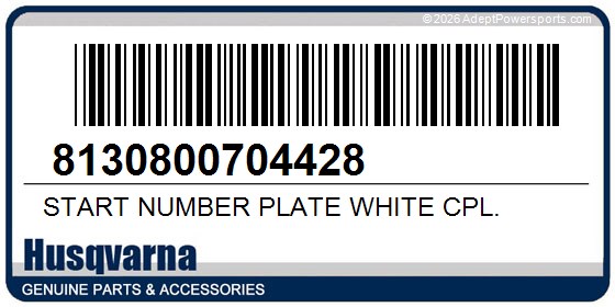 Husqvarna 8130800704428 Start Number Plate White Cpl.