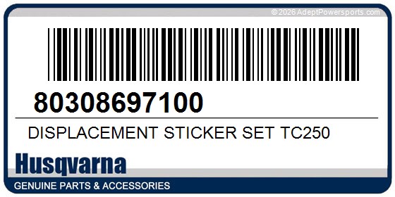 Husqvarna 80308697100 Displacement Sticker Set Tc250