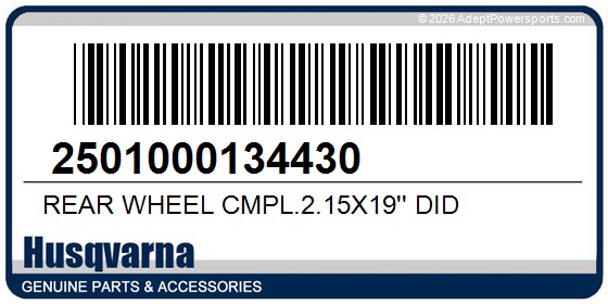 Husqvarna 2501000134430 Rear Wheel Cmpl.2.15X19'' Did