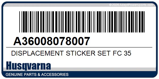 Husqvarna A36008078007 Displacement Sticker Set Fc 35