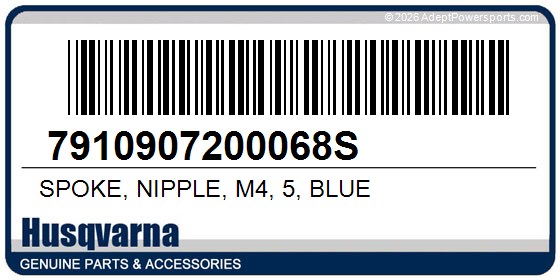 Husqvarna 7910907200068S Spoke, Nipple, M4, 5, Blue